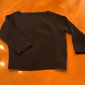 Eileen Fisher Black 3/4 Sleeve Blouse